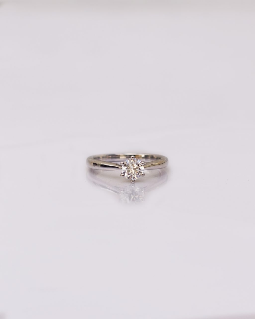 Anel de noivado solitário com diamante cultivado de 0,5 ct em prata 925