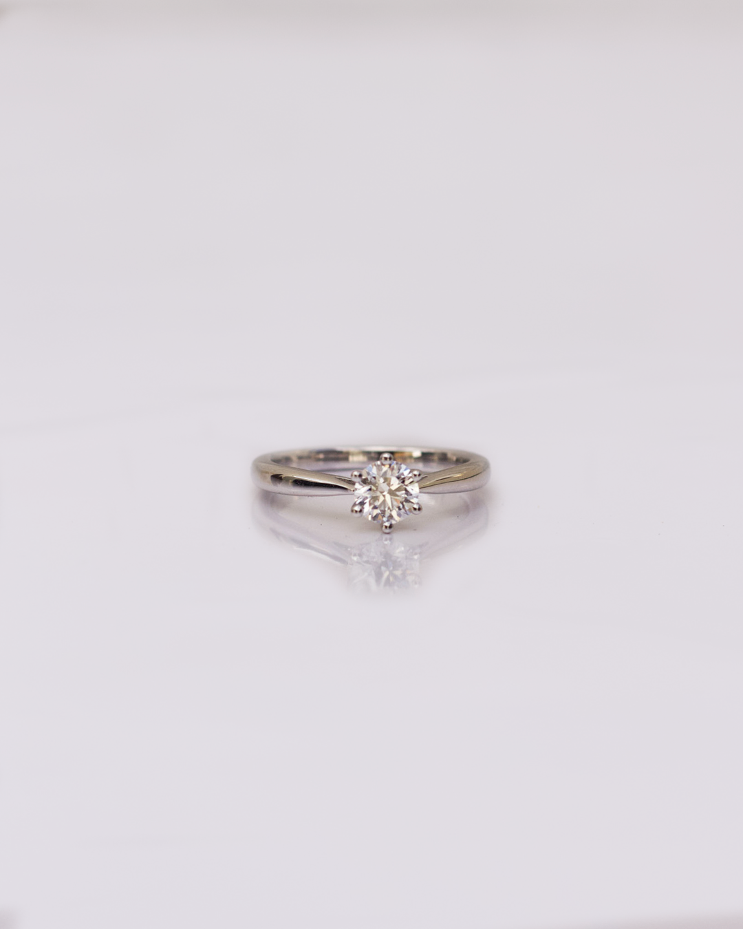 Anel de noivado solitário com diamante cultivado de 0,5 ct em prata 925