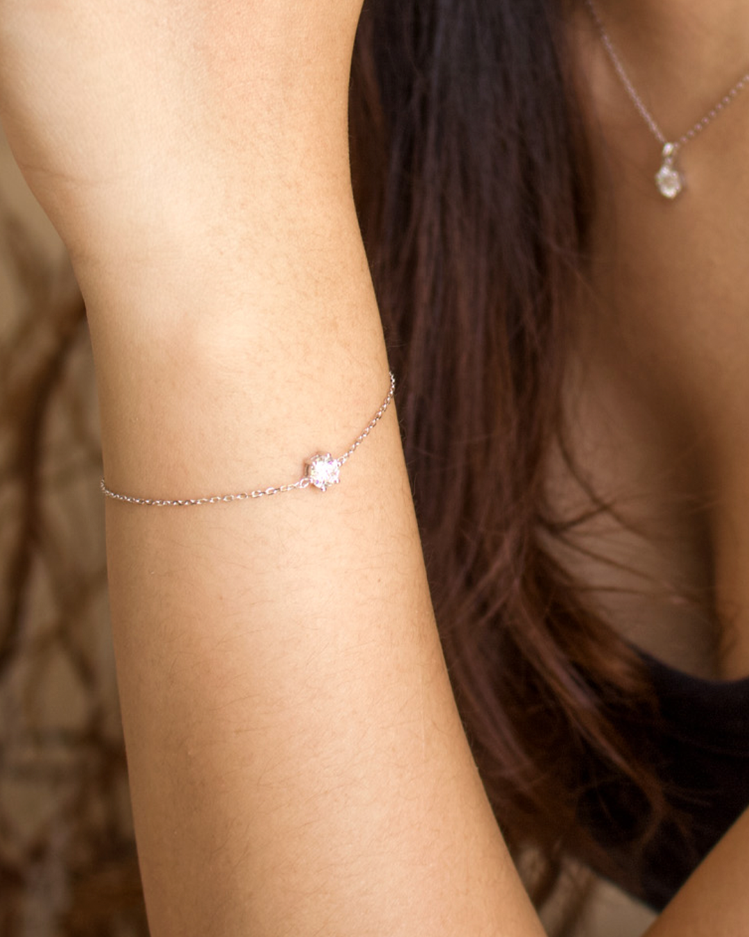 Pulseira ponto de luz com diamante cultivado em laboratório