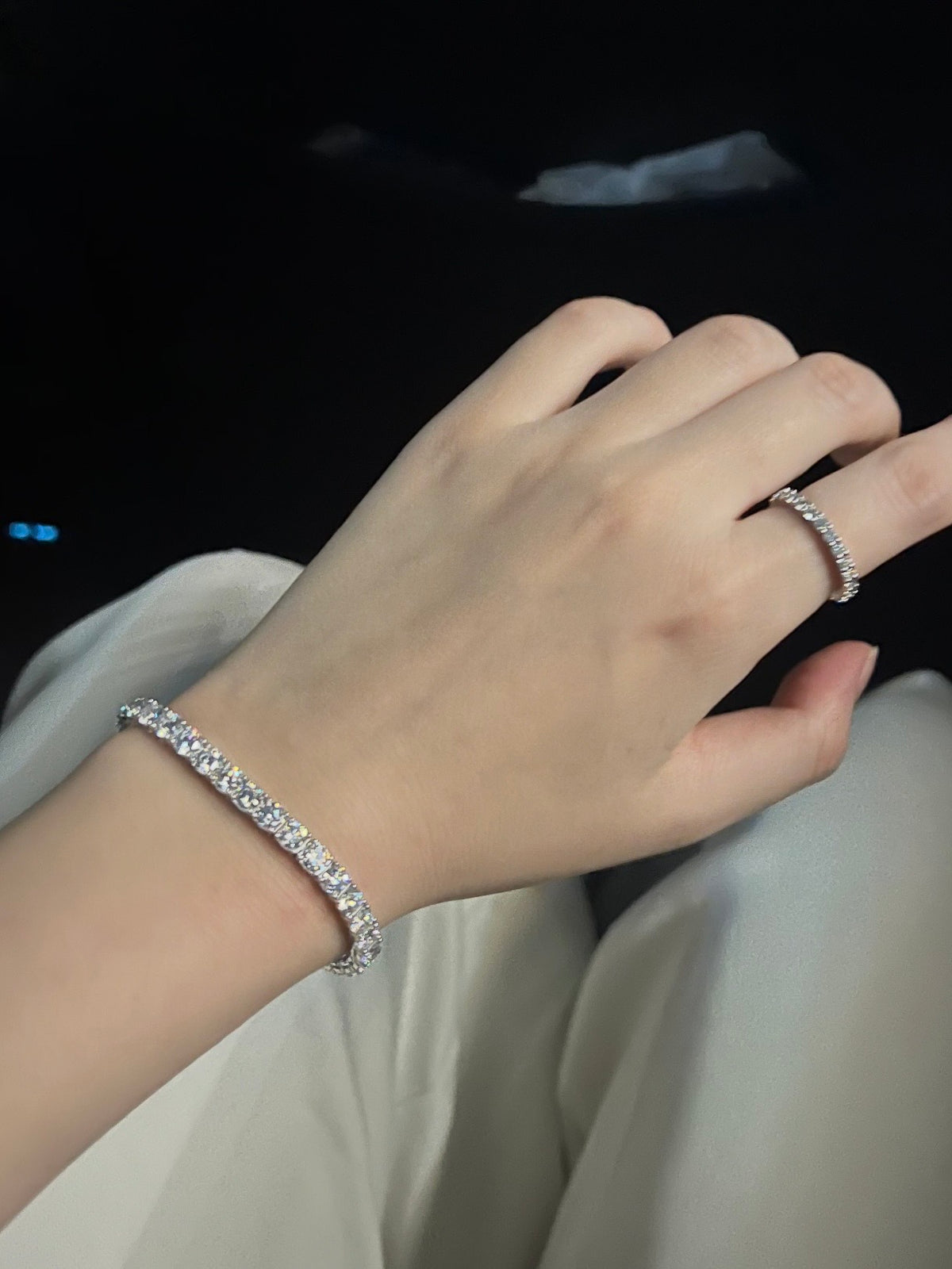 Pulseira Riviera (tennis) - diamantes cultivados em laboratório - 30 pontos cada
