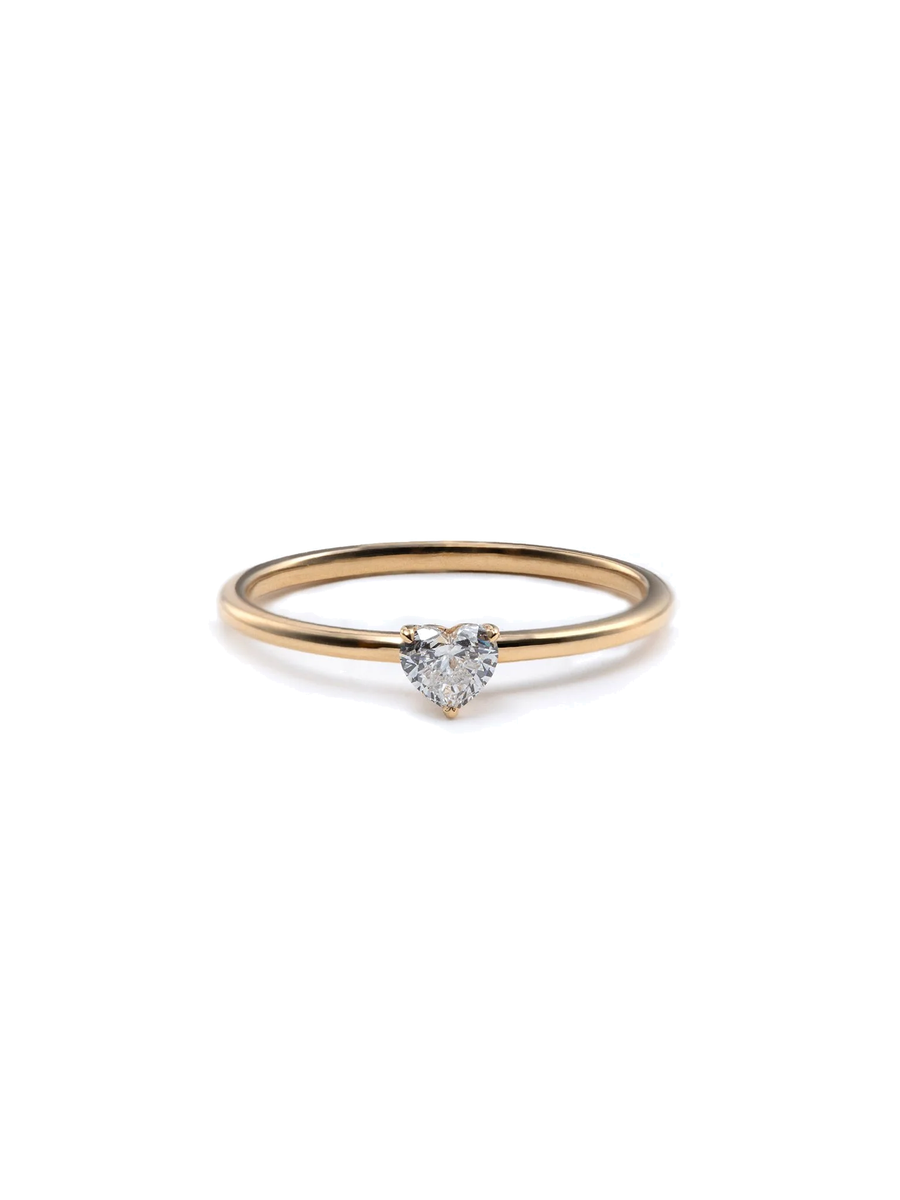 Detalhe do anel de noivado diamante coração 0,25ct — 1999