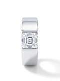 Anel de noivado de diamante cultivado asscher 1,38ct aro largo em ouro branco 14k — 1999