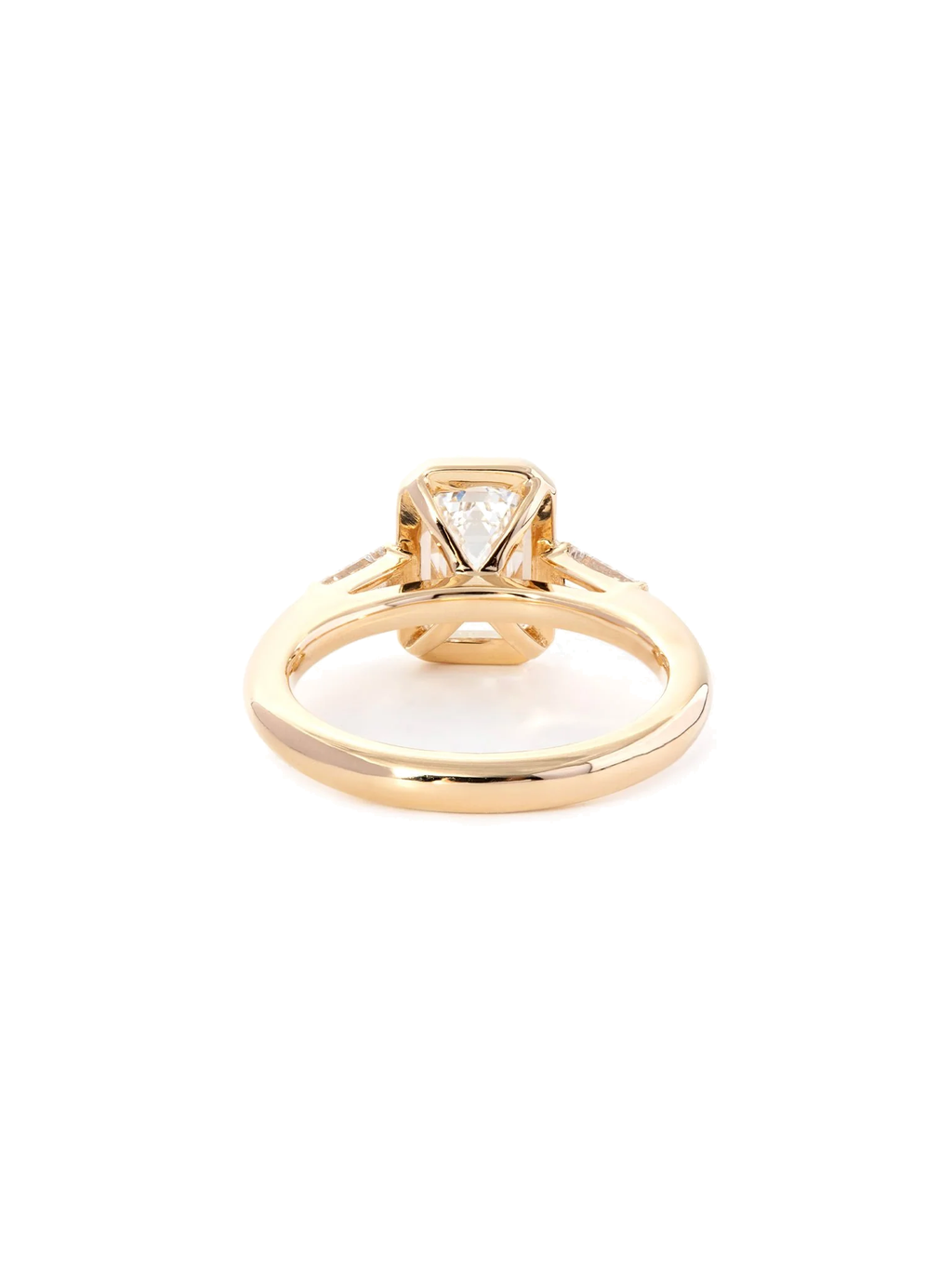 Perfil do anel de noivado diamante esmeralda 1,5ct três pedras — 1999