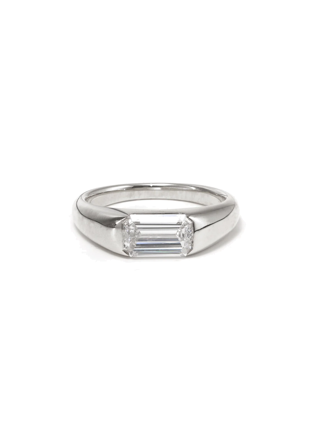 Perfil do anel de noivado diamante esmeralda 1ct meio aro — 1999