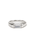 Perfil do anel de noivado diamante esmeralda 1ct meio aro — 1999