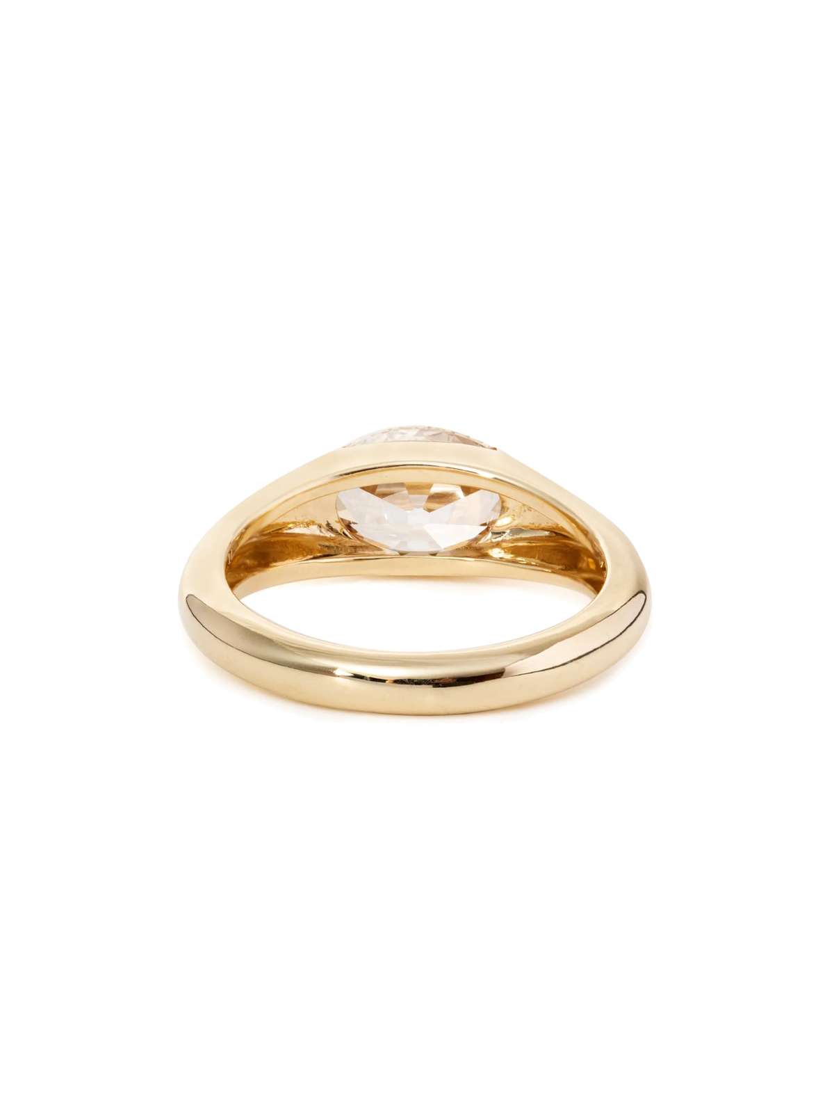 Detalhe do anel de noivado diamante oval champagne 1,5ct — 1999