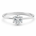 Anel de noivado solitário com diamante cultivado de 0,5 ct em prata 925