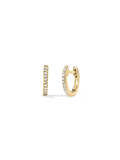 Argola huggie petite cravejada de diamante cultivado em ouro 14k — 1999
