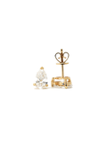 Brincos solitário de diamante cultivado lapidação gota em ouro amarelo 14k — 1999