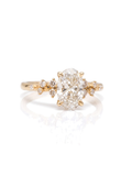 Anel de noivado diamante cultivado Enlace — fundo branco