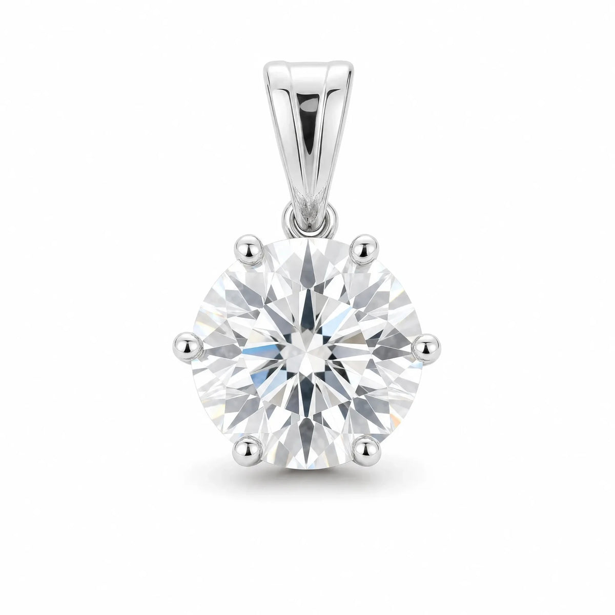 Pingente ponto de luz com diamante cultivado de 0,5 ct em prata 925