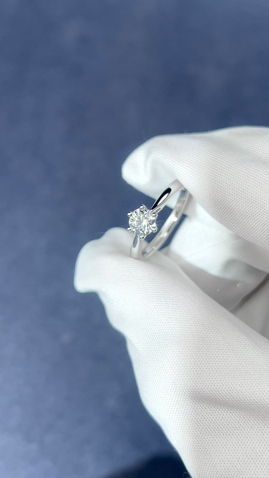 Anel de Noivado Solitário Diamante Cultivado 0,5 ct · Prata 925