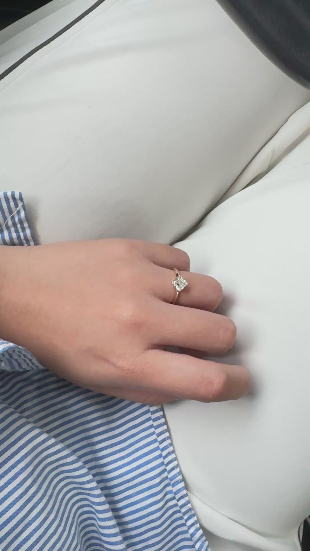 Anel de Noivado Diamante Asscher 1CT · Solitário