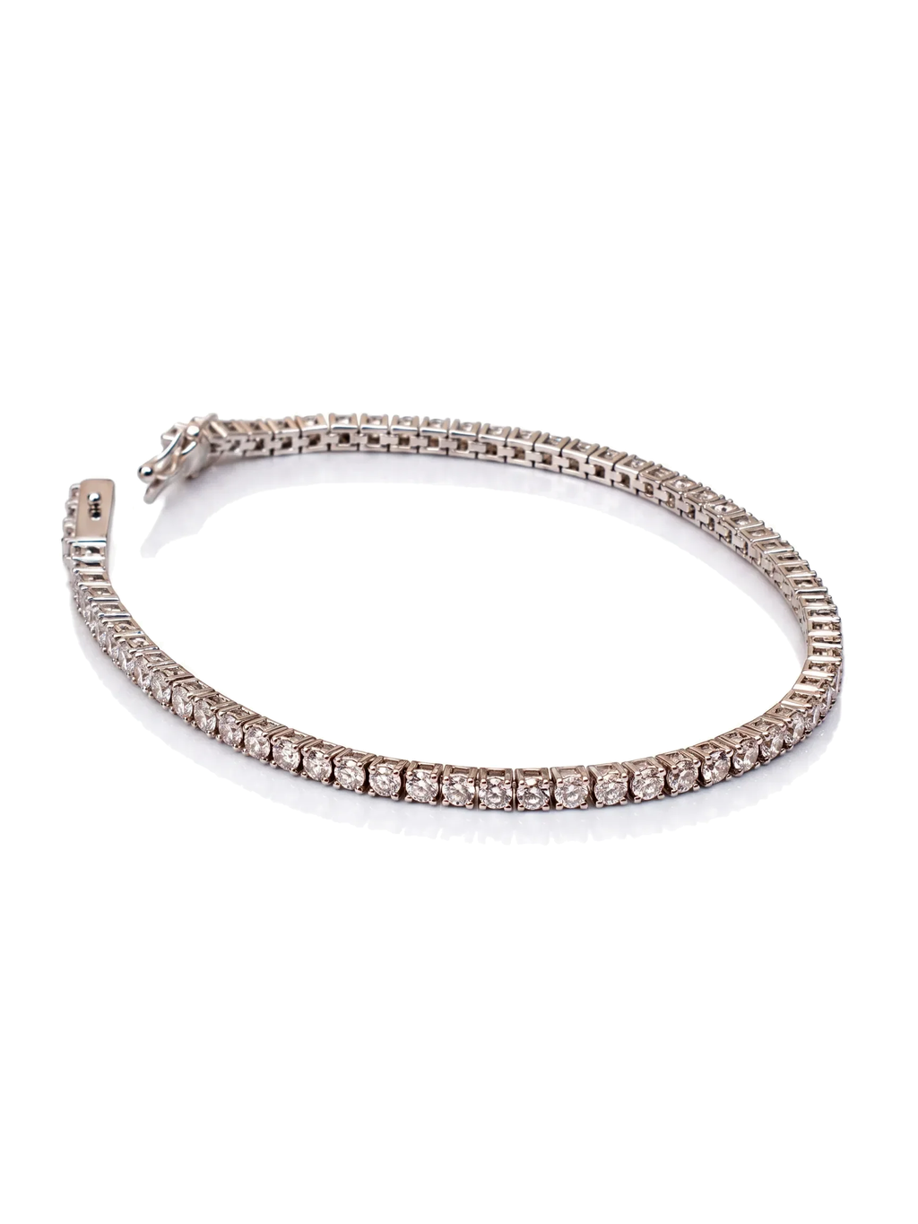 Pulseira riviera tennis diamante cultivado — fundo branco