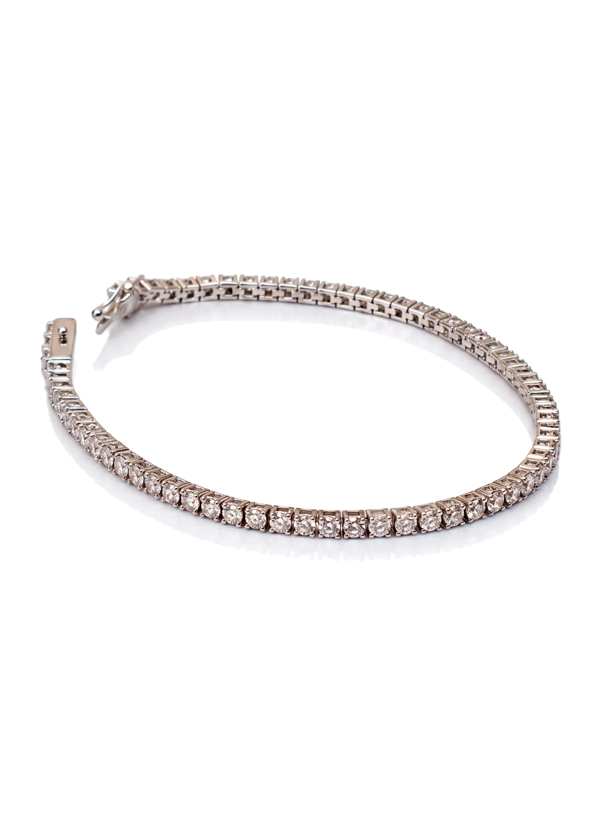 Pulseira riviera tennis diamante cultivado — fundo branco